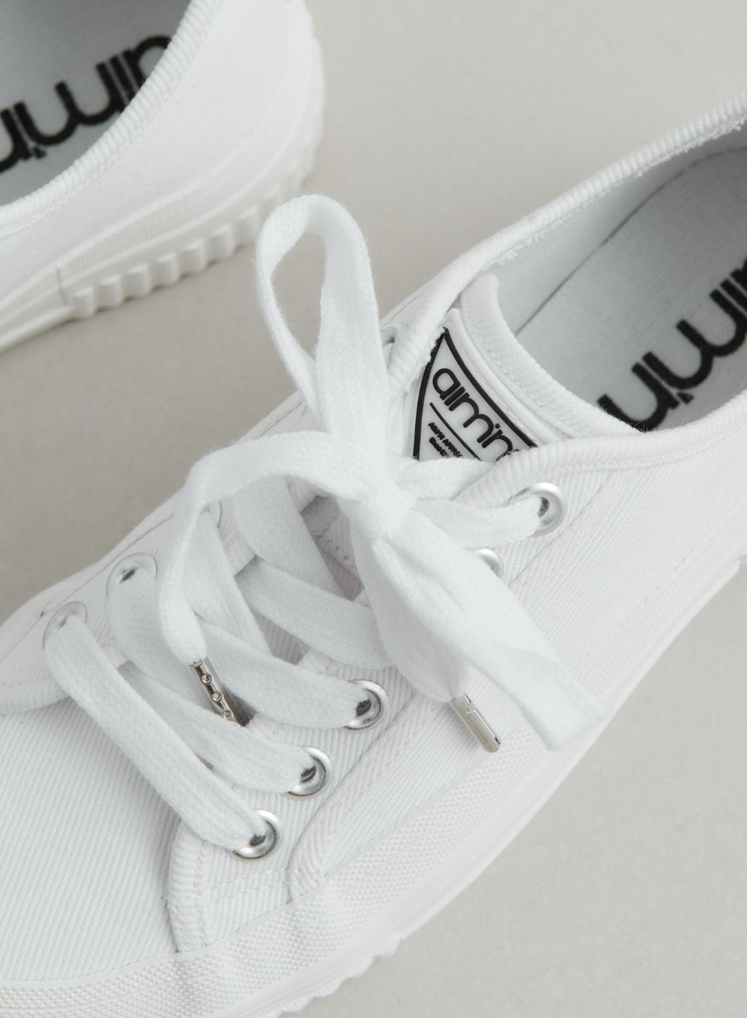 White Cotton Canvas Sneakers – AIMN NZ
