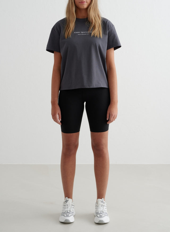 Shadow Grey Serif Boxy T-shirt [M - 175 cm]