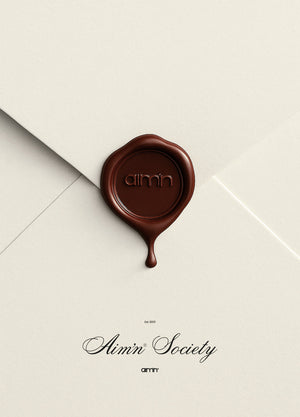 A secret envelope with aim'n stamp hiding upcoming news on a website.