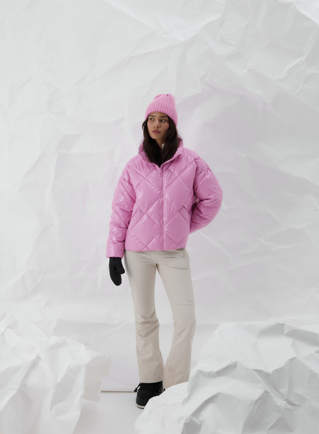 Peony Pink Diamond Quilt Puffer Jacket – AIMN NZ