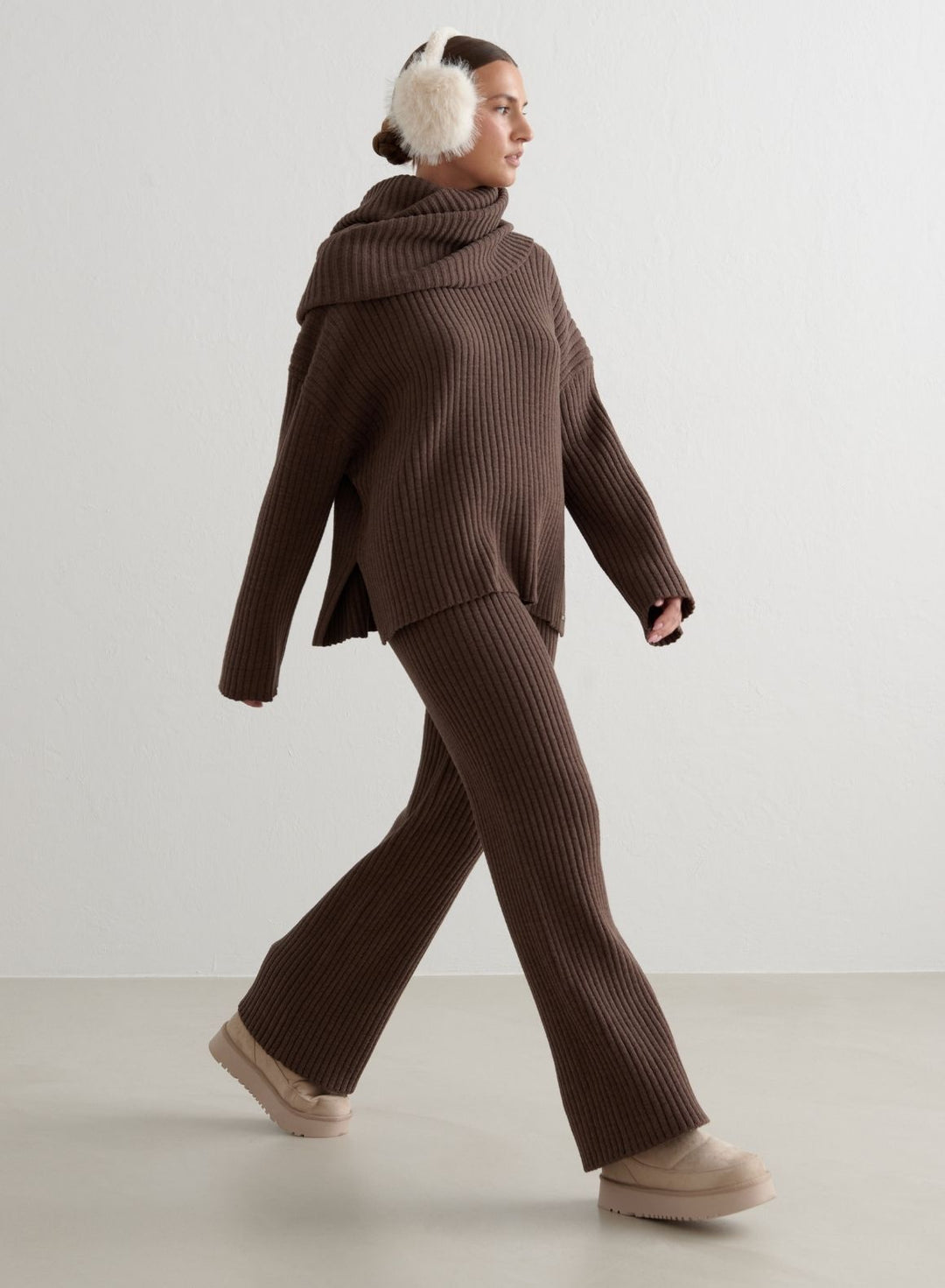 Macchiato Rib Knit Pants – AIMN NZ