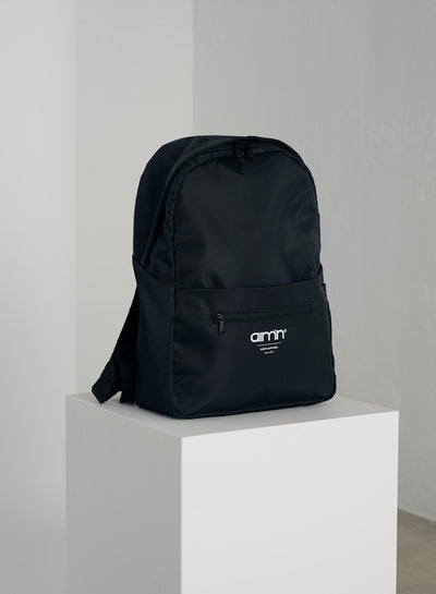 BLACK NYLON BACKPACK